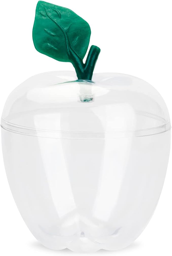 HANZE Large Clear Apple Container, Apple Shaped Candy Toy Filling Containers Jar, Back To School Teacher Appreciation Gift, Wedding Party Ornaments Christmas Decorations Supplies Favors