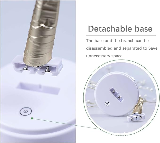 MYSNKU DIY Led Desk Tree Lamp, Desk Table Decor 36 Pearl LED Lights for Home,Bedroom, Indoor,Wedding Party,Decoration Touch Switch Battery Powered or USB Adapter (Nordic)