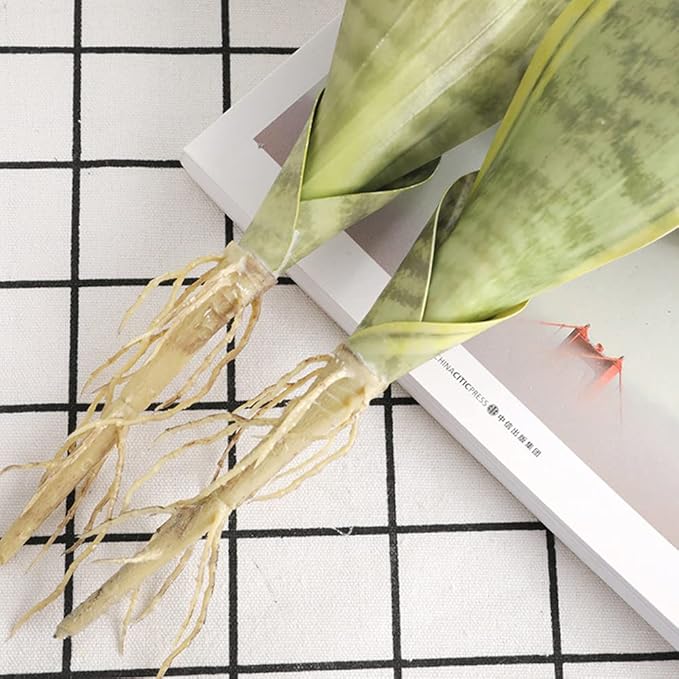 XZJMY Fake Snake Plant 16.5" Artificial Plant Fake Sansevieria for Home Office Store Decoration,Without Vase (3Pcs, Green)