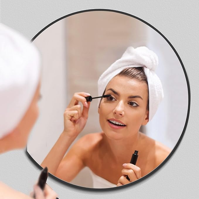 36 inch Large Black Round Mirror for Wall Decor, Brushed Metal Framed Circle Mirror for Bathroom, Vanity, Bedroom, Living Room, Entryway Decor