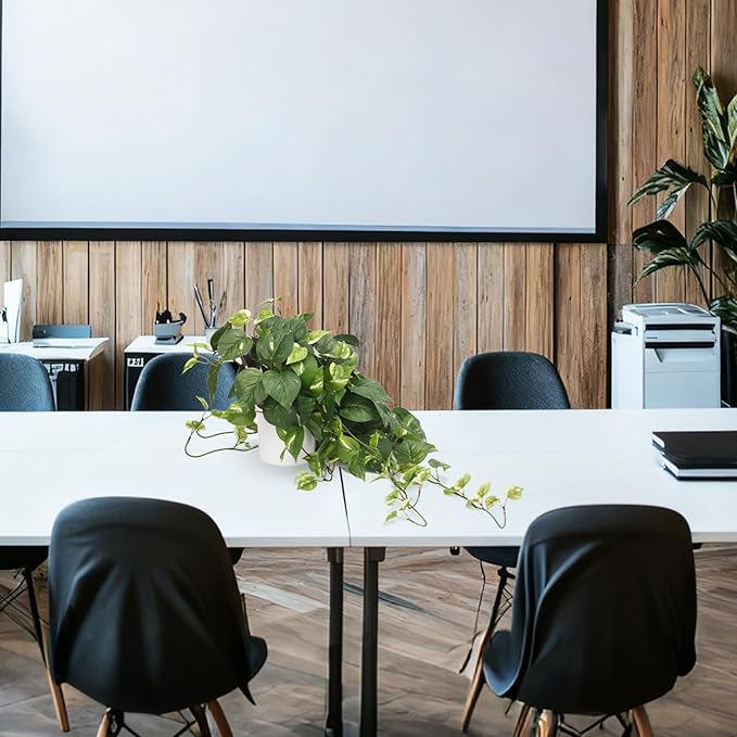 CEWOR Fake Plants Artificial Plants Indoor Faux Plant for Home Decor Silk Realistic Hanging Plants Potted Aesthetic Fake Pothos for Shelves Office Bedroom Bathroom Decor (Green)