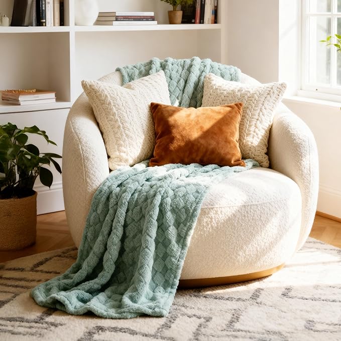 Bedsure GentleSoft Sage Green Throw Blanket for Couch - Super Soft Cozy St Patrick's Day Blankets Gifts for Women Men Girls, Cute Small Fleece Throws for Bedroom Home Decor, 50x70 Inches