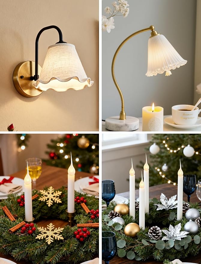 Silicone Dipped Candle Light Bulbs, 5W C7 Base Clear Chandelier Bulbs for String Lights Candle Lamp, Shatterproof Waterproof Holiday Decoration Lights for Windows, Christmas, Halloween, 12PK