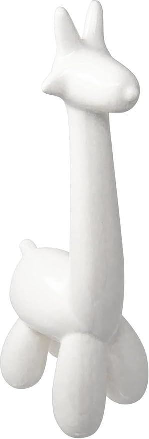 Balloon Giraffe Decorative Figurine – Ceramic Stoneware Decor Sculpture Accent – Animal Figurines & Sculptures Home Decor for Office Tables & Display Shelves – 13", White