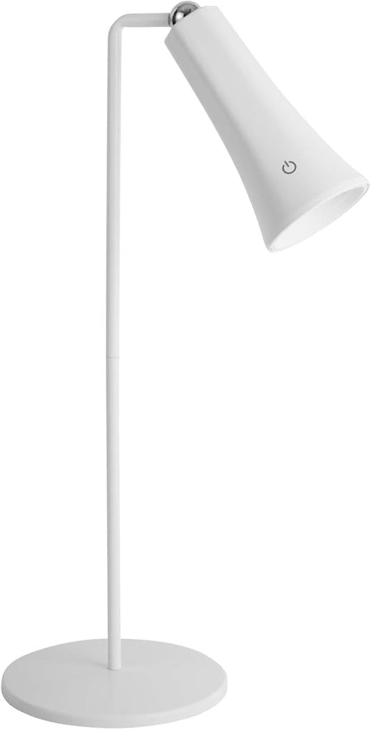 Rechargeable LED Desk Lamp, 4-in-1 Cordless Table Lamp, Magnetic Wall Mount LED Light, with Stepless Brightness, 3 Color Dimmable, 360° Rotation, For Reading, Office, Bedroom,Working, Hallway (White)