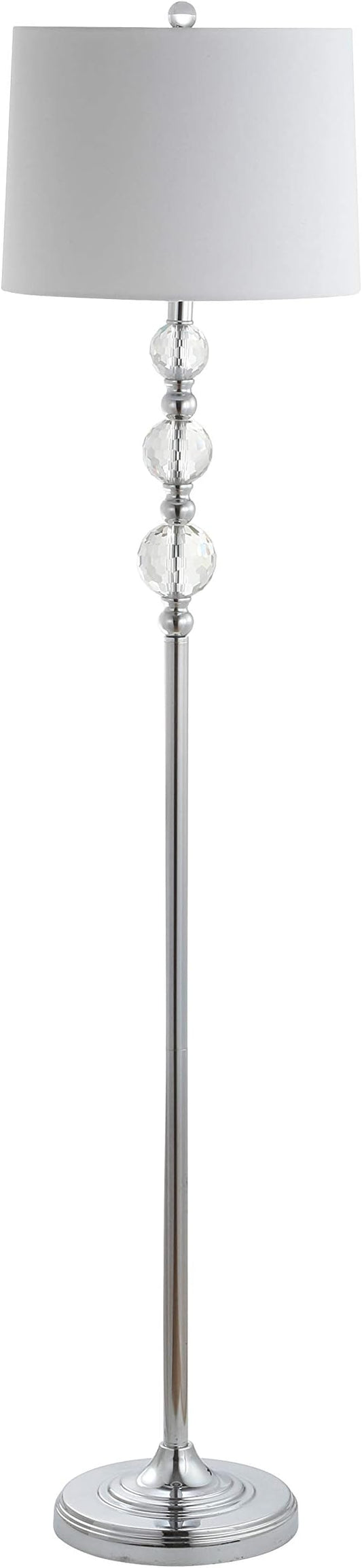 SAFAVIEH Lighting Collection Venezia Clear Crystal/ Chrome 61-inch Living Room Bedroom Home Office Standing Floor Lamp (LED Bulb Included)