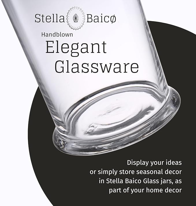 Set of 3 Apothecary Jars Glass, Apothecary Jars with Lids Bathroom, Clear Candy Jar Set, Decorative Jar for Party, Wedding and Home Decor (Height: 11", 8.5", 7.5"; Diameter: 5")