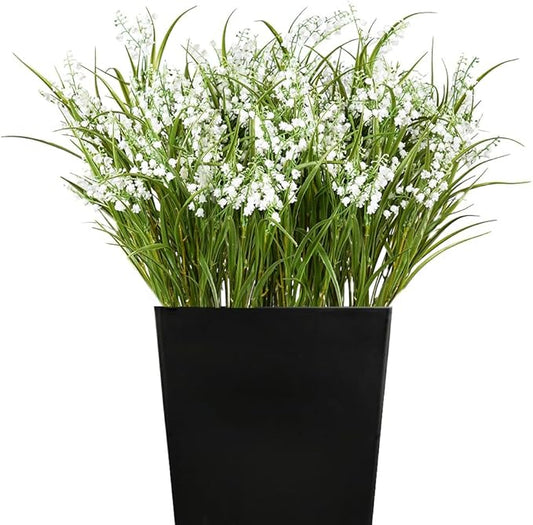 Melorca&Guilla Artificial Plants 6PCS 21.5“ Fake Tall Onion Grass,Faux Grass Plant,Artificial Greenery Shrubs Bushes for Garden Porch Window Box Shop Office Home Décor