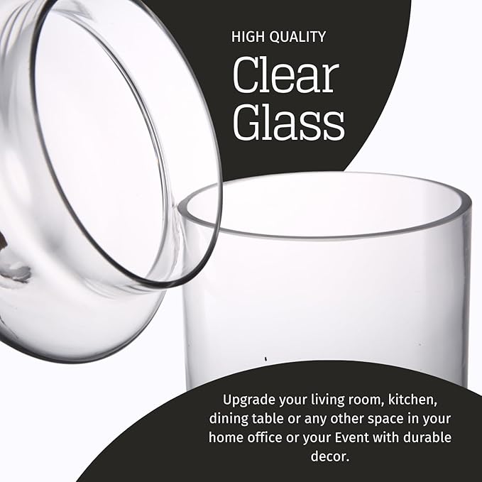 Set of 3 Apothecary Jars Glass, Apothecary Jars with Lids Bathroom, Clear Candy Jar Set, Decorative Jar for Party, Wedding and Home Decor (Height: 11", 8.5", 7.5"; Diameter: 5")