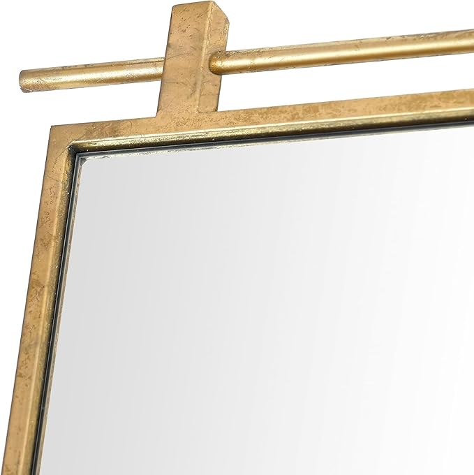 24x32 Inch Rectangle Bathroom Vanity Mirror for Wall Mounted Over Sink Farmhouse Rustic Matte Brushed Gold Barn Door Mirrors Foyer Entryway Decor