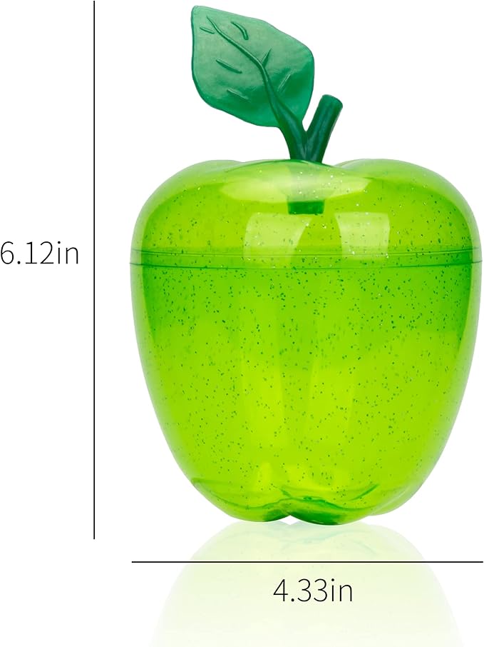 HANZE Large Green Apple Container, Apple Shaped Candy Toy Filling Containers Jar, Back To School Teacher Appreciation Gift, Wedding Party Ornaments Christmas Decorations Supplies Favors - 8 Pack