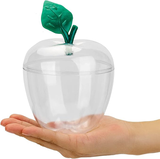 HANZE Large Clear Apple Container, Apple Shaped Candy Toy Filling Containers Jar, Back To School Teacher Appreciation Gift, Wedding Party Ornaments Christmas Decorations Supplies Favors