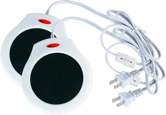 Home&Office Desktop Electric Mug Warmer-Coffee/Tea/Cocoa/Soup-Scented Candles Gift for Winter 2pcs(White and Black (CFW002-White)