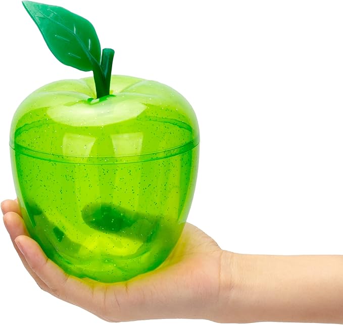 HANZE Large Green Apple Container, Apple Shaped Candy Toy Filling Containers Jar, Back To School Teacher Appreciation Gift, Wedding Party Ornaments Christmas Decorations Supplies Favors - 8 Pack