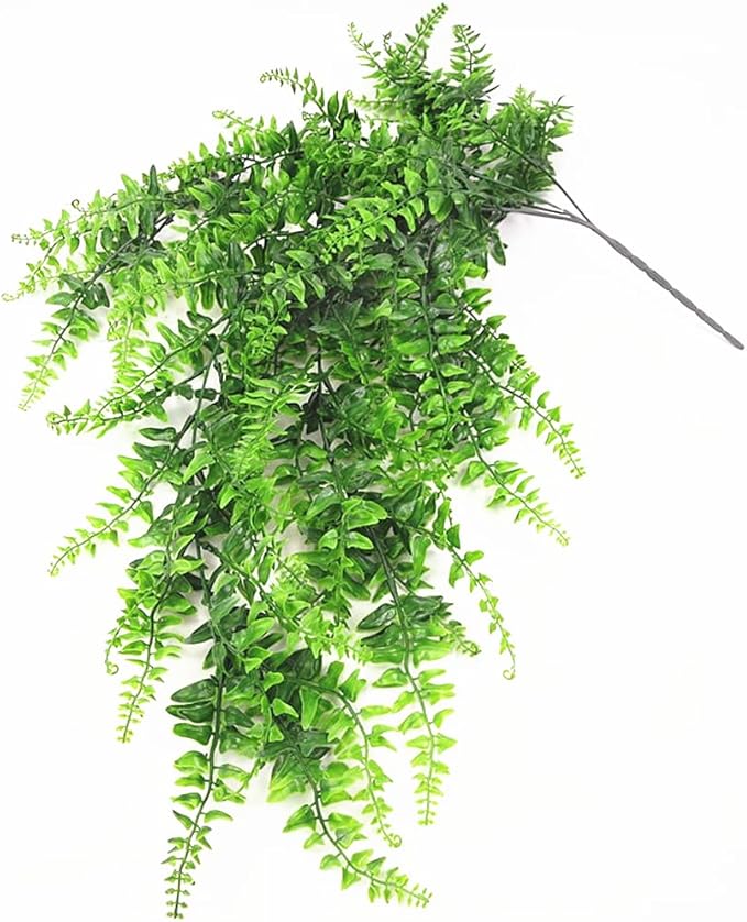 PASYOU Artificial Boston Ivy Plant, Fake Hanging Vines Plastic Plants Ferns Vine Faux UV Resistant Greenery for Indoor Outdoor Bathroom Decor Office Garden Party Wedding Baskets DIY Decoration 2 Pack