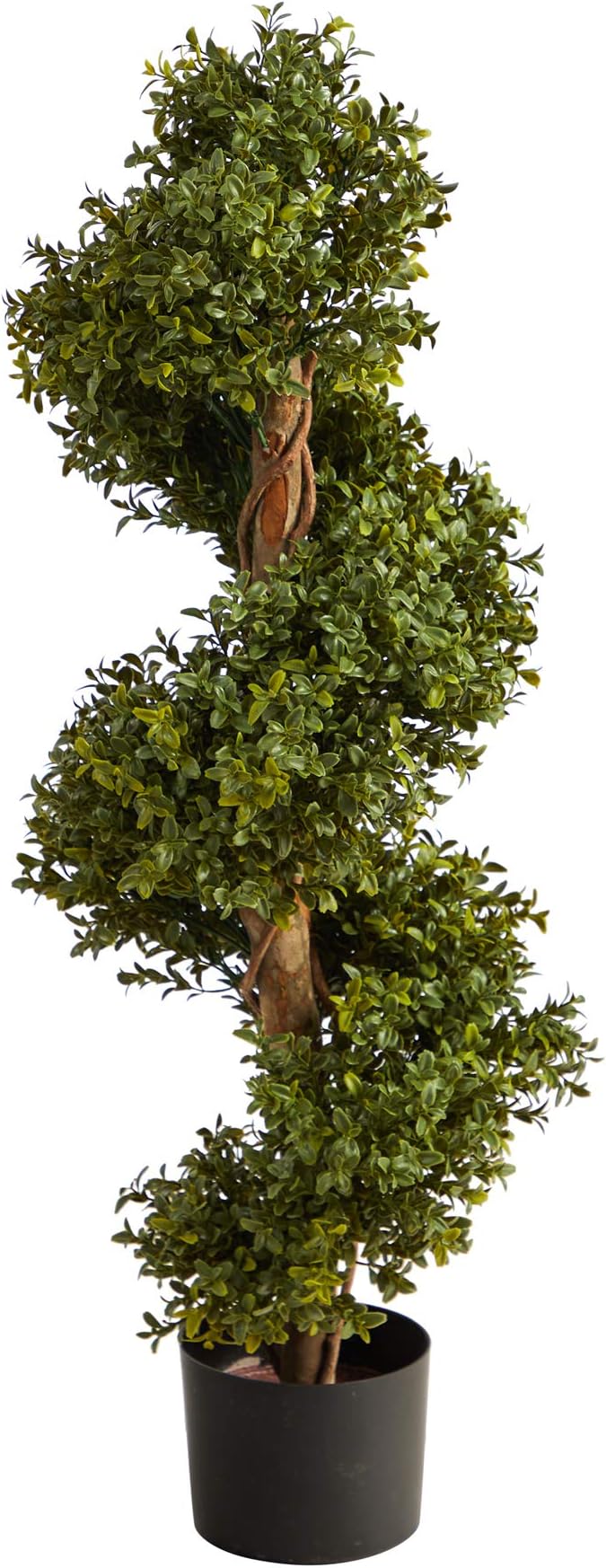Nearly Natural 33in Artificial Boxwood Spiral Topiary Tree for Indoor Outdoor Entryway Decor