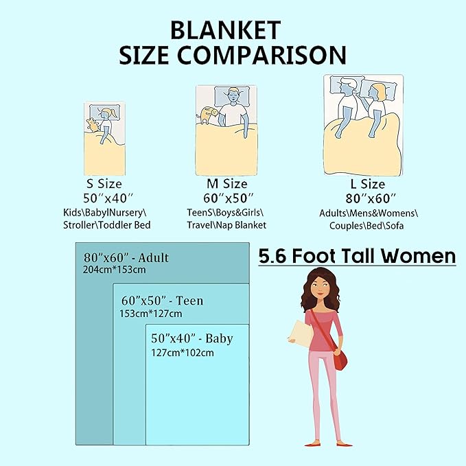 Sushi Throw Blanket 50x60 in, Fun Colorful Japanese Food Pattern Blankets for Couch Bedroom Living Room Indoor Decor, Lightweight Soft Cozy Bedding Birthday Gift for Kids Boys Adults