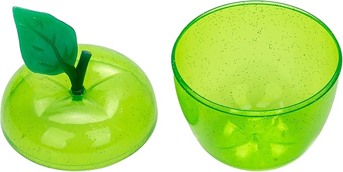 HANZE Large Green Apple Container, Apple Shaped Candy Toy Filling Containers Jar, Back To School Teacher Appreciation Gift, Wedding Party Ornaments Christmas Decorations Supplies Favors - 8 Pack