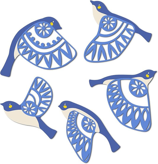 Metal Bird Wall Art for Bathroom - Farmhouse Rustic Flying Birds Wall Decor Arts - Folk Scandinavian Great Gift Home Decor for Indoor Outdoor Yard (Purple)