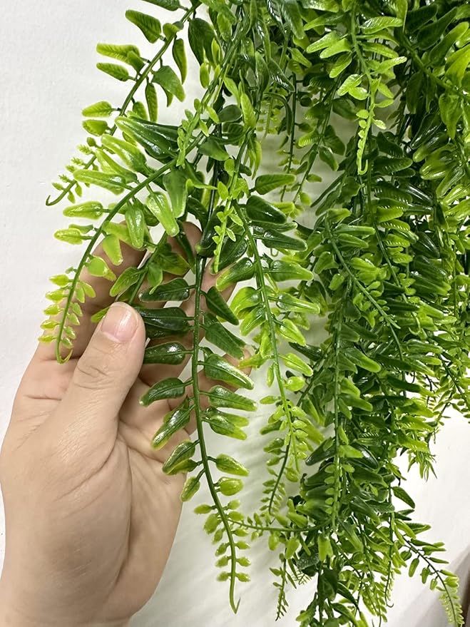 PASYOU Artificial Boston Ivy Plant, Fake Hanging Vines Plastic Plants Ferns Vine Faux UV Resistant Greenery for Indoor Outdoor Bathroom Decor Office Garden Party Wedding Baskets DIY Decoration 2 Pack