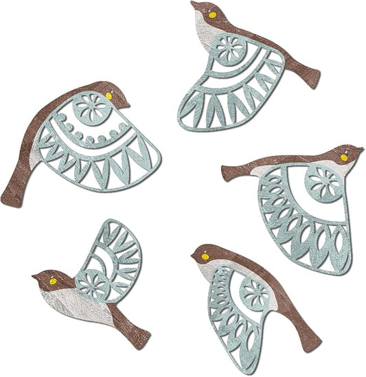 Metal Bird Wall Art for Bathroom - Farmhouse Rustic Flying Birds Wall Decor Arts - Folk Scandinavian Great Gift Home Decor for Indoor Outdoor Yard