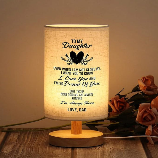 WSYEAR Christmas Birthday Gifts for Daughter from Dad,to My Daughter Gifts from Dad- Table Lamp Best Father Daughter Graduation Gifts for Grown Daughter