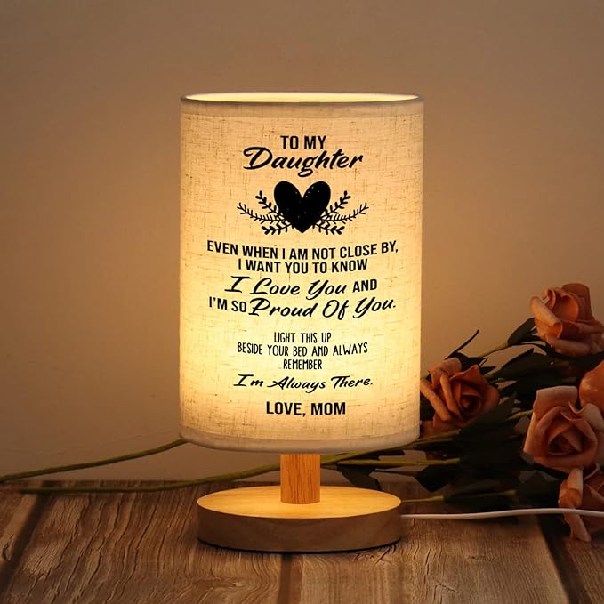 WSYEAR Birthday Daughter Gifts from Mom-Gifts for Daughter from Mom, Table Lamp to My Daughter Gifts for Birthday Anniversary Wedding Gifts Ideas