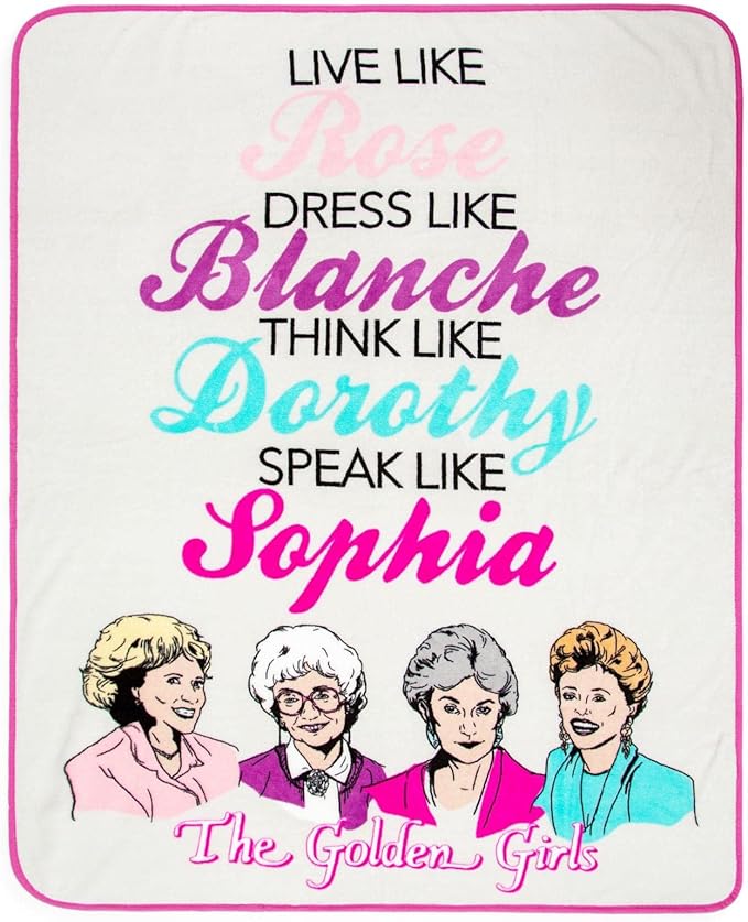 Golden Girls The Live Like Micro Plush Fleece Throw Blanket | Soft Polyester Cover for Sofa and Bed, Cozy Home Decor, Luxury Room Essential | Cute Funny Gifts for Adults, Teens | 45 x 60 Inches