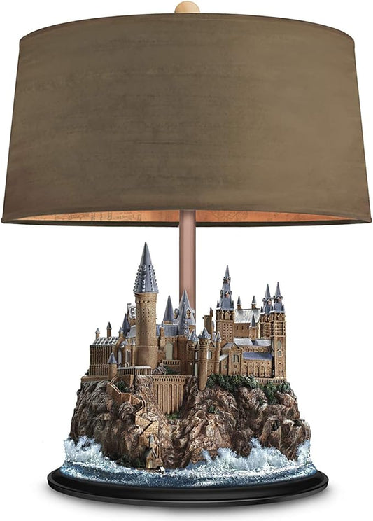 The Bradford Exchange Harry Potter Hogwarts Castle Table Lamp, Limited Edition Collectible, Illuminated Castle Windows and Marauder's Map Shade