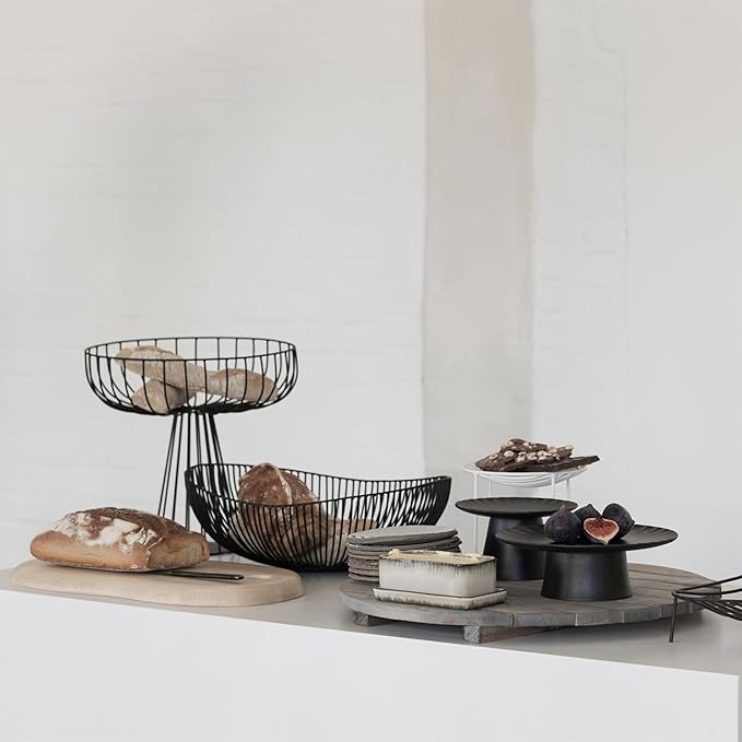 Serax Home Decor Fruit Bowl | Metal sculptures interior accessories by Antonino Sciortino | Oval Iron Kitchen Basket | Modern House Decor or Kitchen Storage for Counter and Table