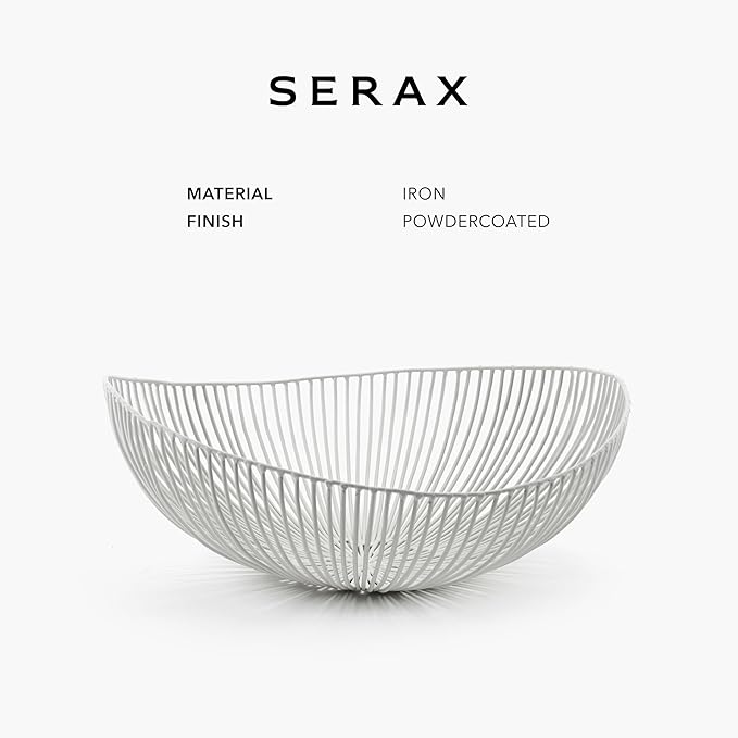 Serax Home Decor Fruit Bowl | Metal sculptures interior accessories by Antonino Sciortino | Oval Iron Kitchen Basket | Modern House Decor or Kitchen Storage for Counter and Table
