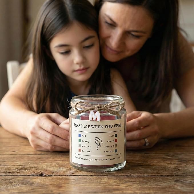 Loved Creations Initial V Read Me When Bible Verses Jar, Mood-booster Jar Christian Gifts for Women, Prayer Bible Verse Accessories, Scripture Study Supplies for Teens Christmas Gifts