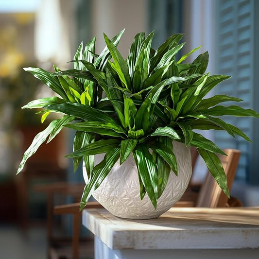 4 Pcs Artificial Greenery Stems Dracaena Faux Branches Artificial Plants Realistic Fake Dracaena Greenery Realistic Plants for Indoor Outdoor Porch Patio Home Office Living Room Decor (Green)