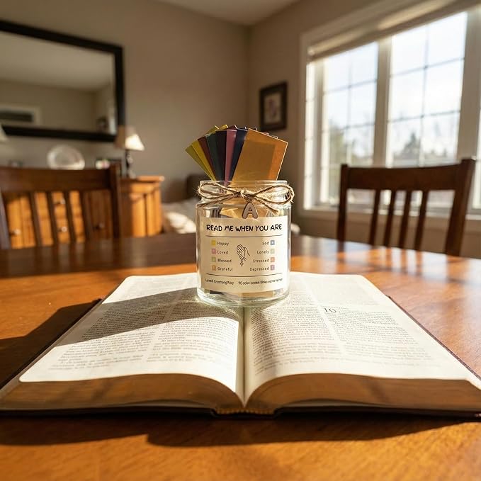 Loved Creations Initial N Read Me When Bible Verses Jar, Uplifting Jar Christian Gifts for Women, Prayer Bible Verse Accessories, Scripture Study Supplies for Teens Christmas Gifts