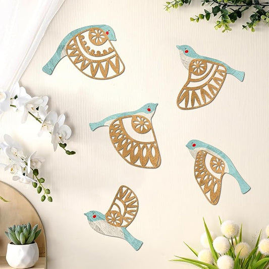 Metal Bird Wall Art for Bathroom - Farmhouse Rustic Flying Birds Wall Decor Arts - Folk Scandinavian Great Gift Home Decor for Indoor Outdoor Yard