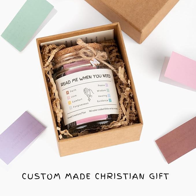 Loved Creations Initial N Read Me When Bible Verses Jar, Uplifting Jar Christian Gifts for Women, Prayer Bible Verse Accessories, Scripture Study Supplies for Teens Christmas Gifts