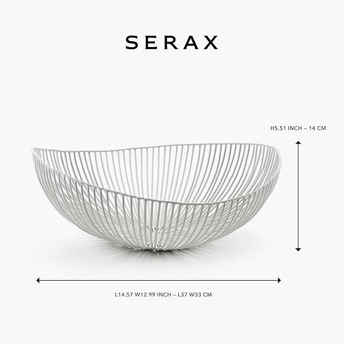 Serax Home Decor Fruit Bowl | Metal sculptures interior accessories by Antonino Sciortino | Oval Iron Kitchen Basket | Modern House Decor or Kitchen Storage for Counter and Table
