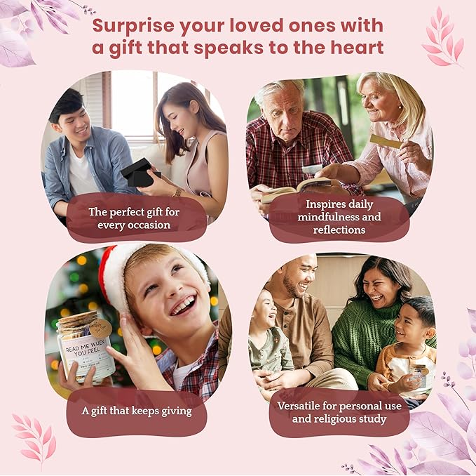 90 Day Bible Verse Jar for Women – Christian Gifts for Women Faith, Religious Baptism & Birthday Gifts for Mom, Inspirational Color Coded Bible Verses in a Jar, Read Me When Jesus Prayer