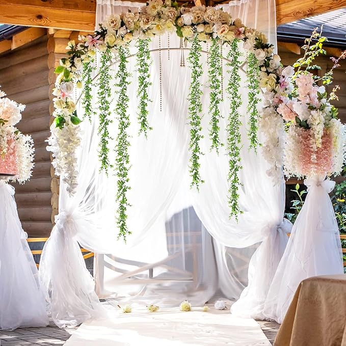 Dolicer 3 Packs Eucalyptus Garland with LED Lights String, 18FT Faux Eucalyptus Greenery Garland, Artificial Hanging Green Eucalyptus Leaves Vine Wedding Backdrop Arch Wall Table Decor (Grey Green)