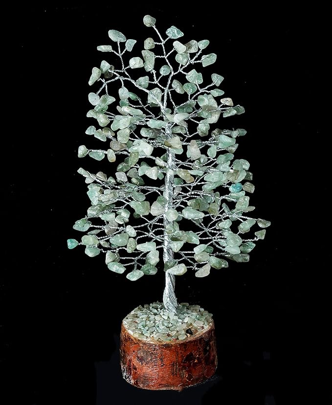 "Green Jade Healing Crystals Tree Bonsai Desk Decor for Women Green Room & Office Decor Spiritual Gift Meditation Crystals Home room decor cute house warming gifts for women Mom Birthday her - 10"""