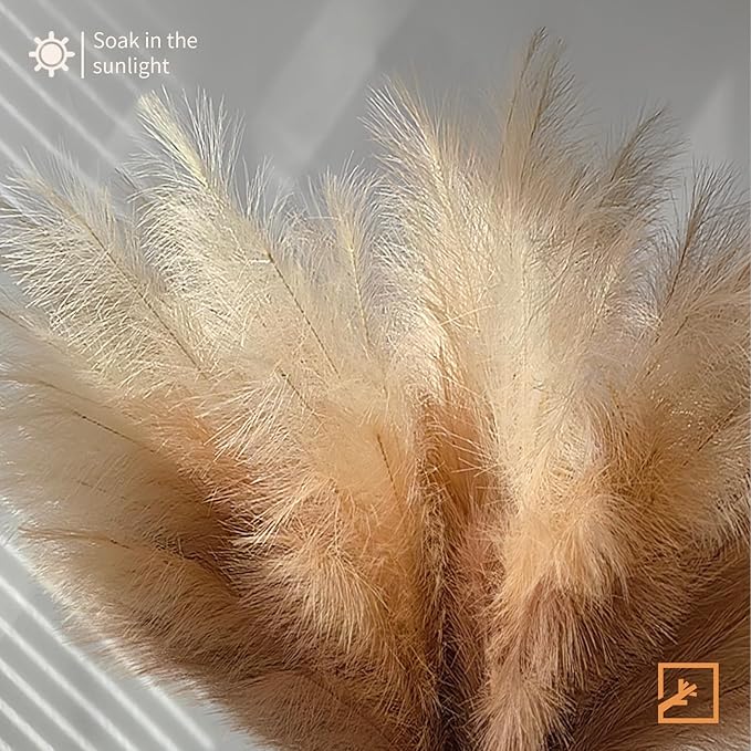 ZIFTY 7-Pcs 38"/3.1FT Faux Pampas Grass Large Tall Fluffy Artificial Fake Flower Bedroom Decor Boho Decor Bulrush Reed Grass for Vase Filler Farmhouse Home Wedding Decor (Beige Mixed)