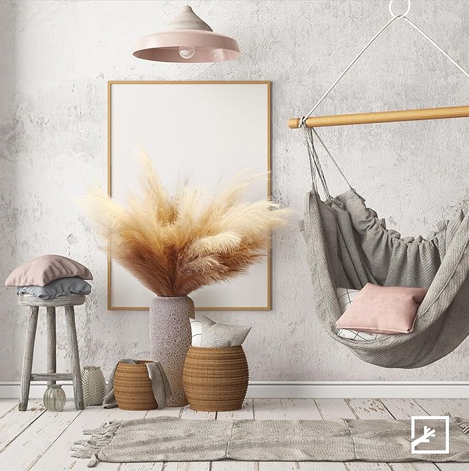 ZIFTY 7-Pcs 38"/3.1FT Faux Pampas Grass Large Tall Fluffy Artificial Fake Flower Bedroom Decor Boho Decor Bulrush Reed Grass for Vase Filler Farmhouse Home Wedding Decor (Beige Mixed)