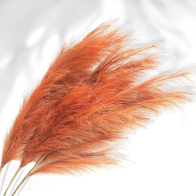 MAXROCK Faux Pampas Grass, 3PCS Large Tall 43'' Fluffy Artificial Fake Pompous Grass for Boho Decor Home Kitchen Wedding Decoration Floor Vase Filler