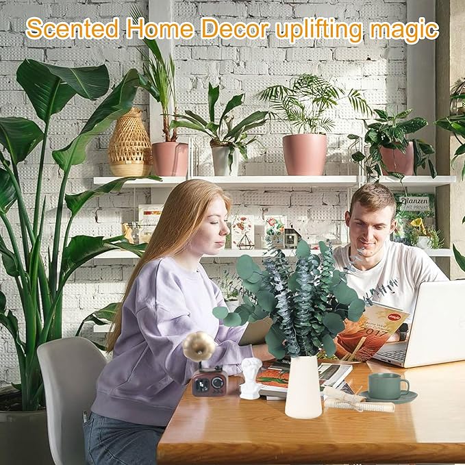 25 Pcs Preserved Dried Eucalyptus Stems & Silver Dollar Leaves Bundle, Natural Real Fresh Eucalyptus, 17" Preserved Eucalyptu Branches for Shower Hanging, Bathroom Decor, Garland, Greenery Plant