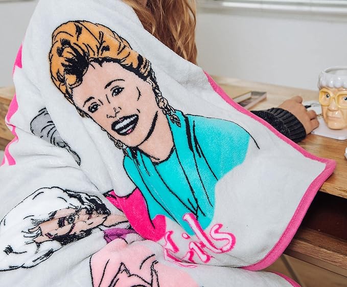 Golden Girls The Live Like Micro Plush Fleece Throw Blanket | Soft Polyester Cover for Sofa and Bed, Cozy Home Decor, Luxury Room Essential | Cute Funny Gifts for Adults, Teens | 45 x 60 Inches