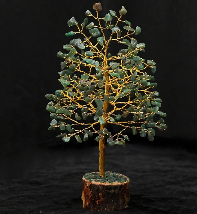 "Green Aventurine Healing Crystals Tree Bonsai Desk Decor for Women Room & Office Decor Spiritual Gift Meditation Crystals Home room decor cute house warming gifts for women Mom Birthday her - 10"""