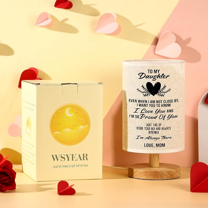 WSYEAR Birthday Daughter Gifts from Mom-Gifts for Daughter from Mom, Table Lamp to My Daughter Gifts for Birthday Anniversary Wedding Gifts Ideas