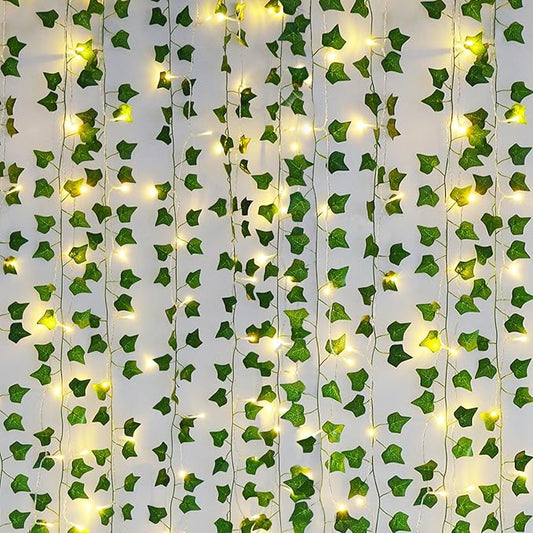 Fake Vines for Room Decor(24Pack168Ft),with CE Certified 160 LED String Lights,Artificial Plant Ivy for Aesthetic Home Bedroom Wall Wedding Party Office Patio Indoor, Outdoor Garden Décor