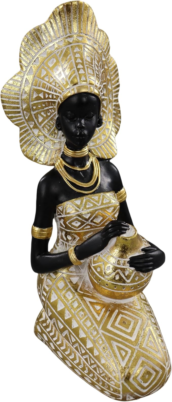 African Lady Statue with African Tribal Totem for Wedding, Church, Festival Decoration - African Decorative Female Statue for Home and Display case Decoration