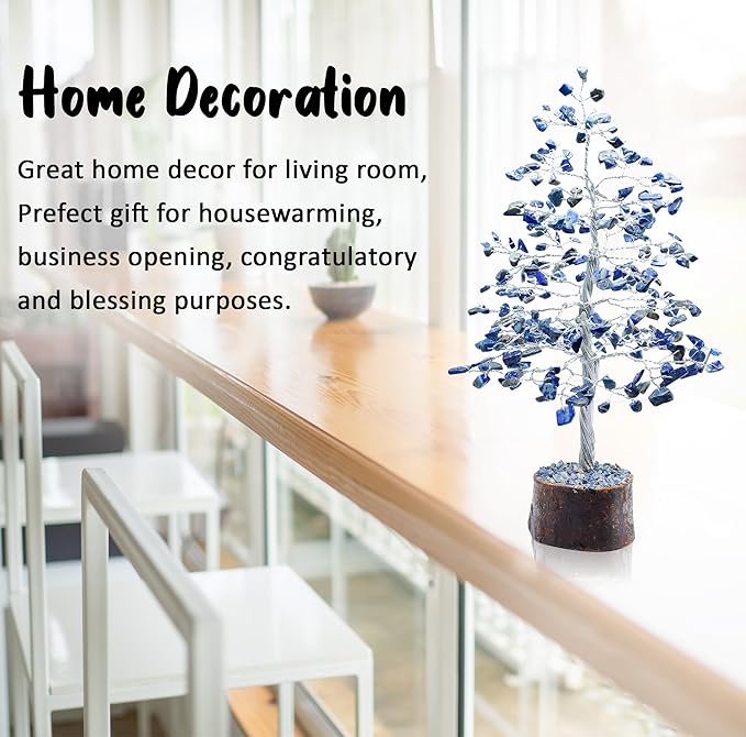 "Lapis Lazuli Healing Crystals Tree Bonsai Desk Decor for Women Blue Room & Office Decor Spiritual Gift Meditation Crystals Home room decor cute house warming gifts for Men Dad Birthday Him - 10"""